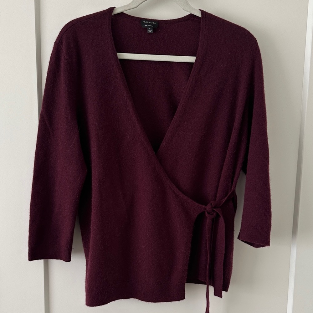 Talbots Deep Burgundy V-Neck Sweater